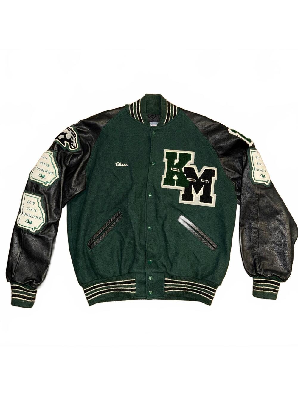 High school Varsity Letterman Jacket Kennesaw Mountain Mustangs Large #GA4631